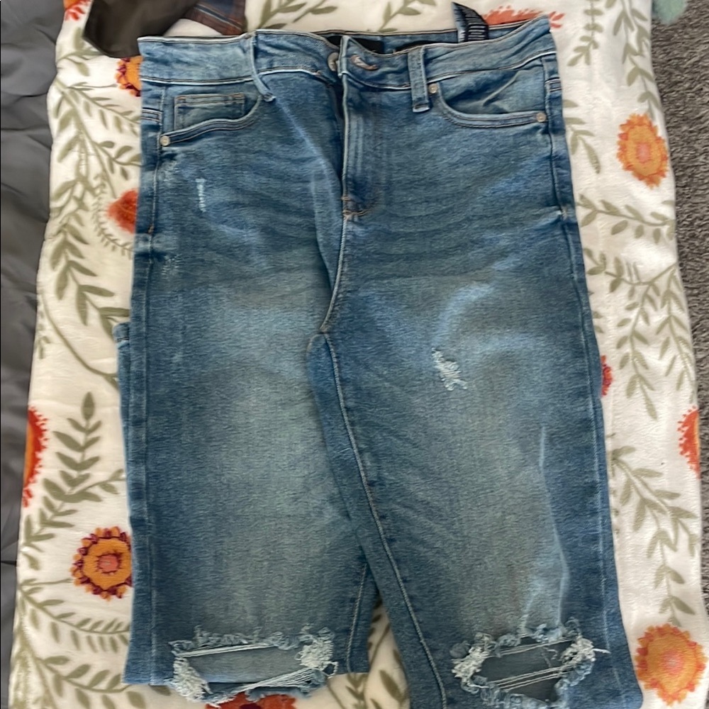 Women's Blue Distressed Jeans